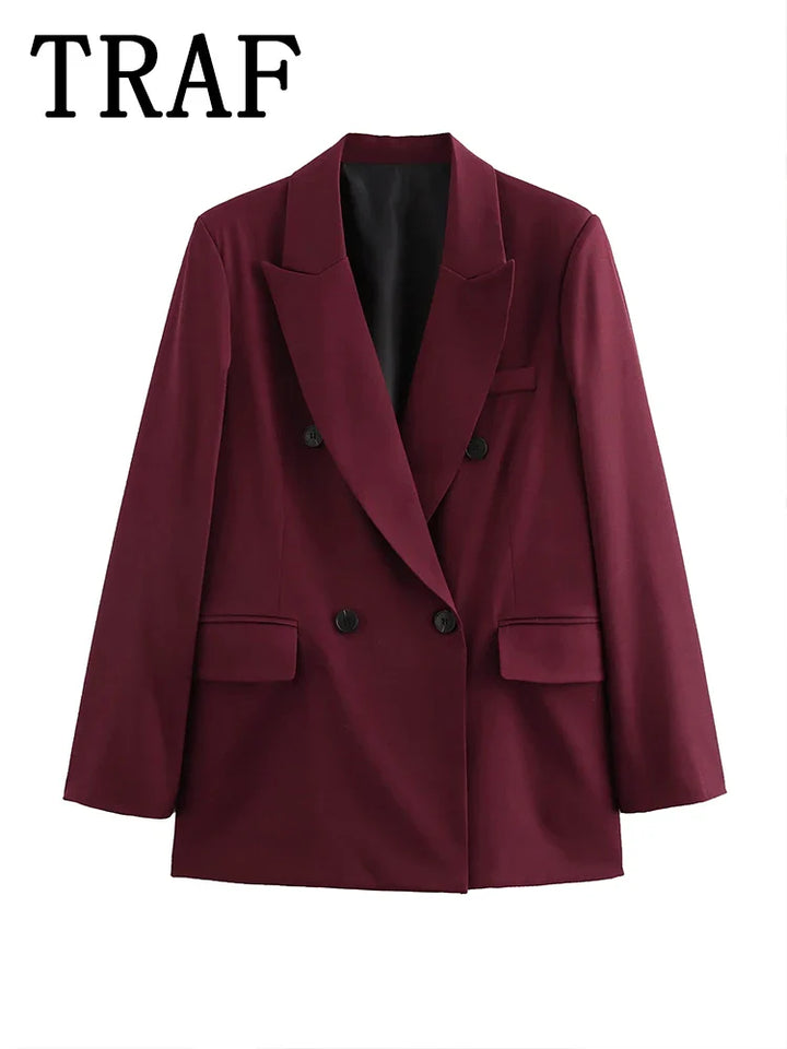 Bordeaux Wine-Colored Blazer