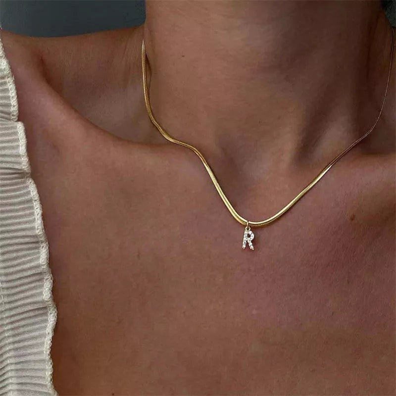 Herringbone Initial Necklace by Melly