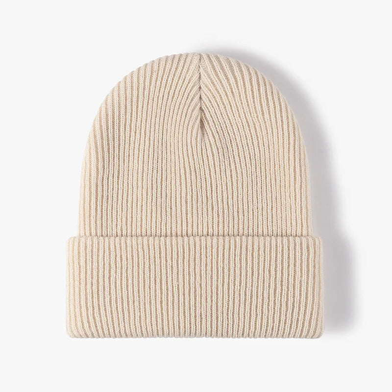 Neutral Beige Knit Beanie