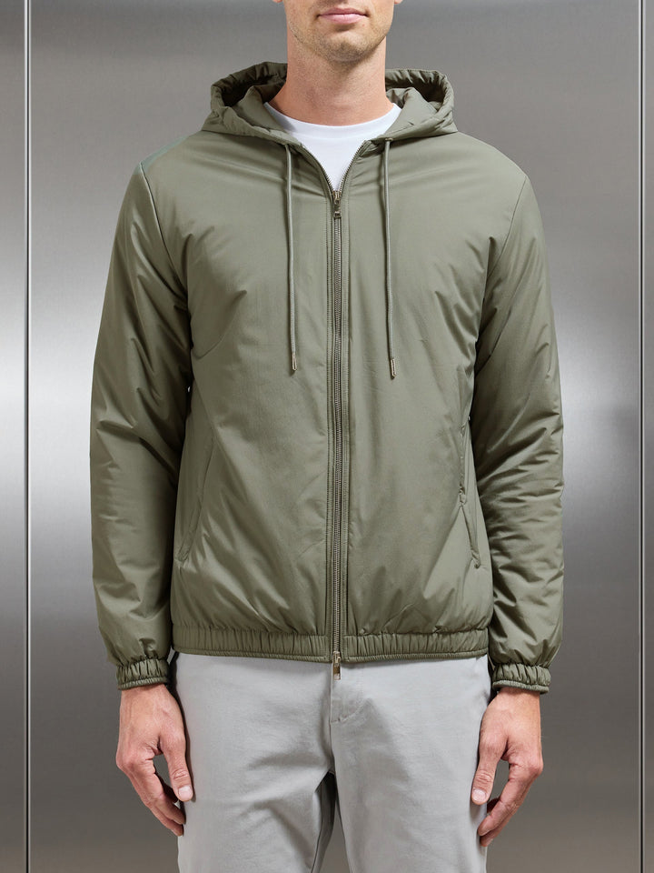 Olive Green Shell Padded Windbreaker