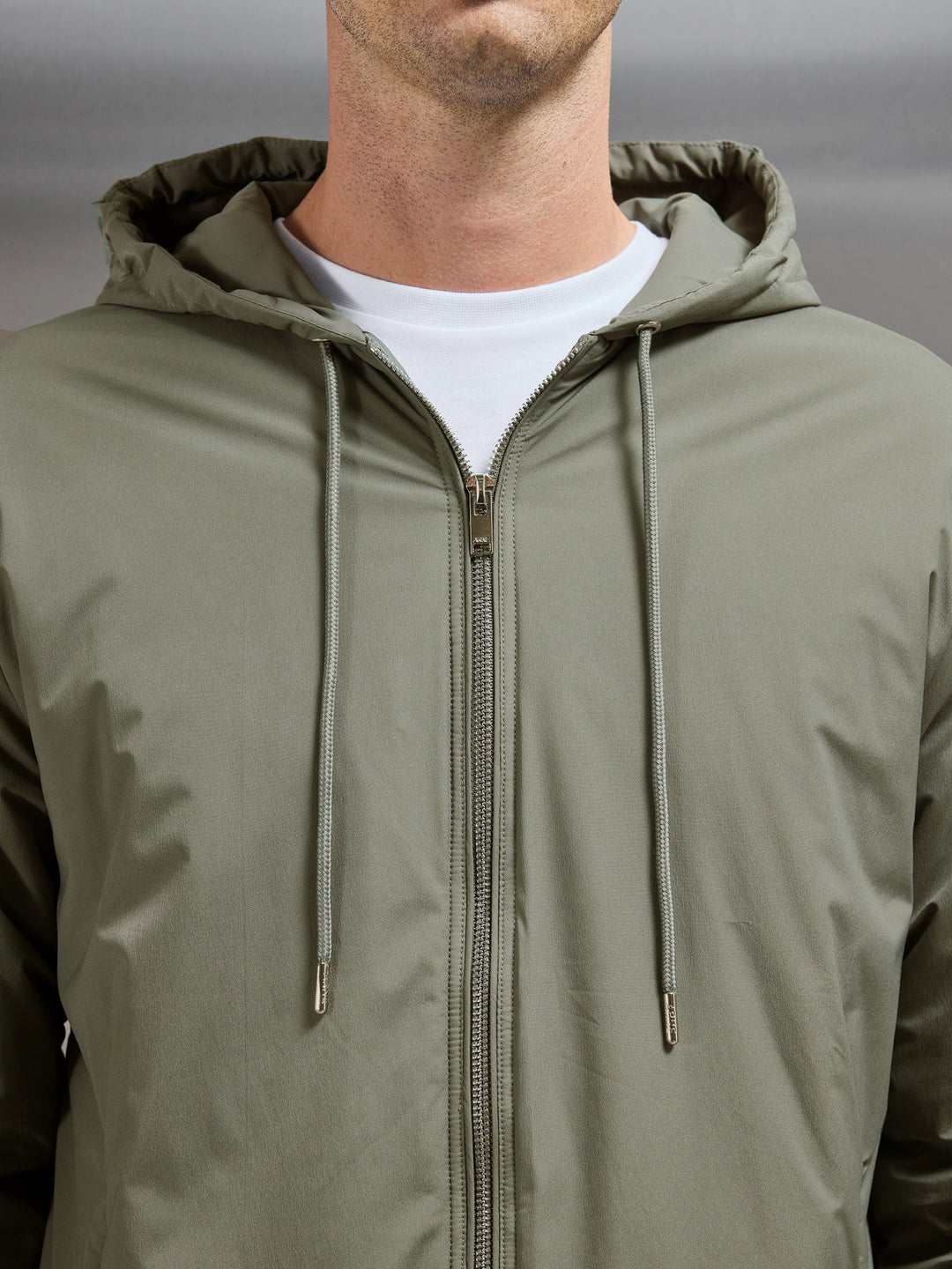 Olive Green Shell Padded Windbreaker
