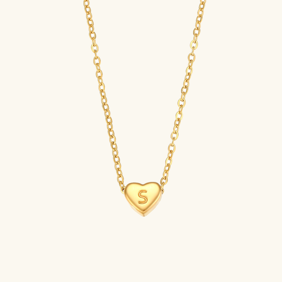 Initial Heart Gold Necklace