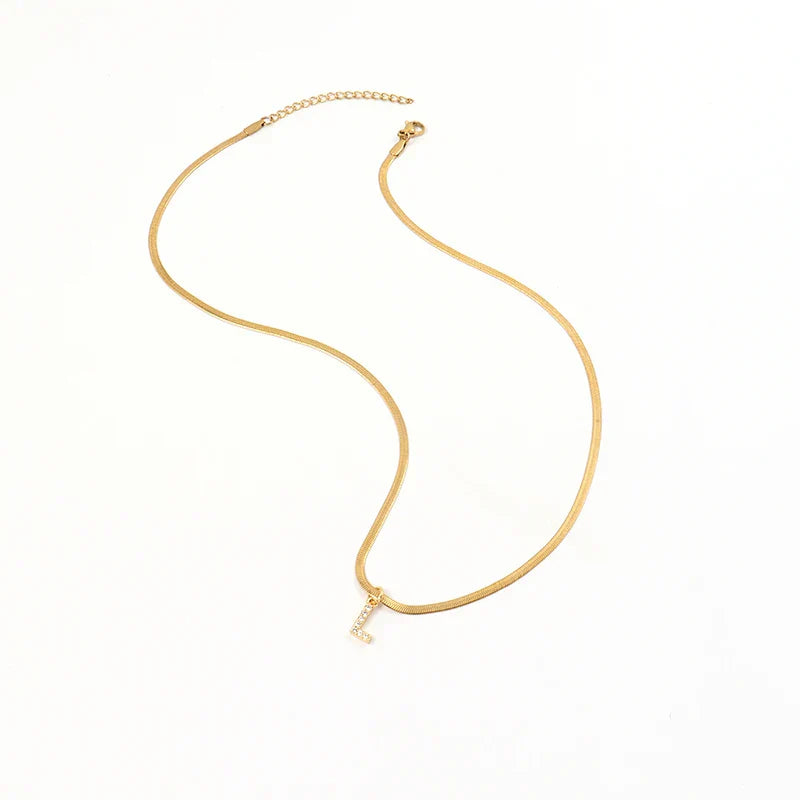 Herringbone Initial Necklace by Melly