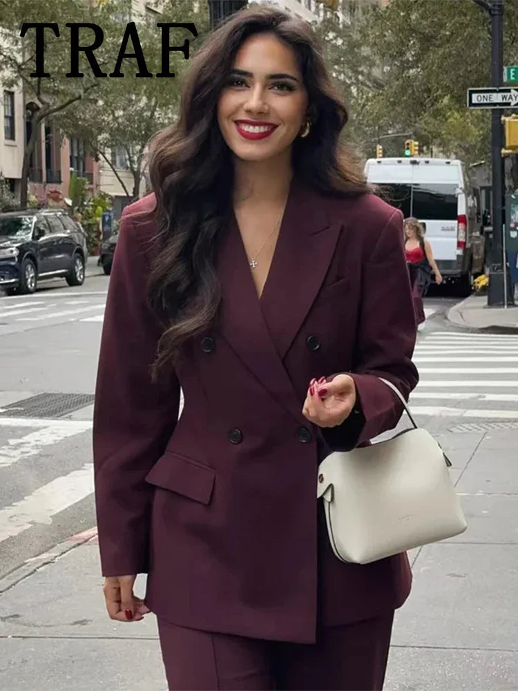 Bordeaux Wine-Colored Blazer