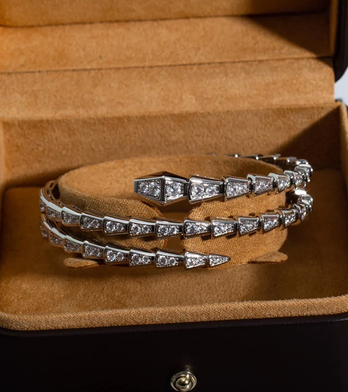 SERPENTIS DUO SILVER BRACELET WITH DIAMOND