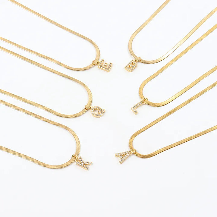 Herringbone Initial Necklace by Melly