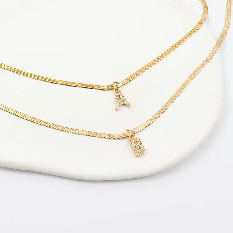 Herringbone Initial Necklace by Melly