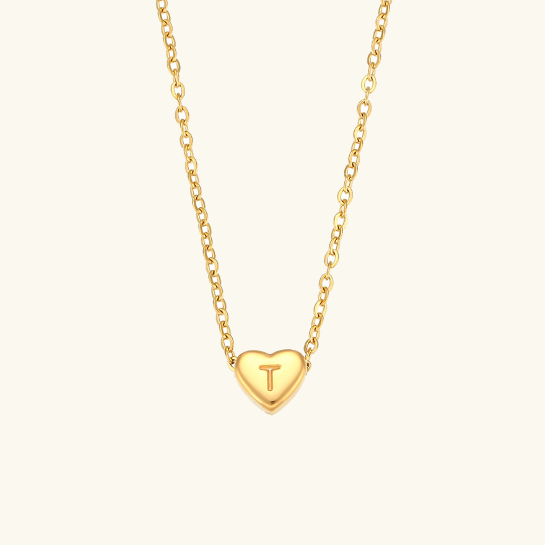 Initial Heart Gold Necklace