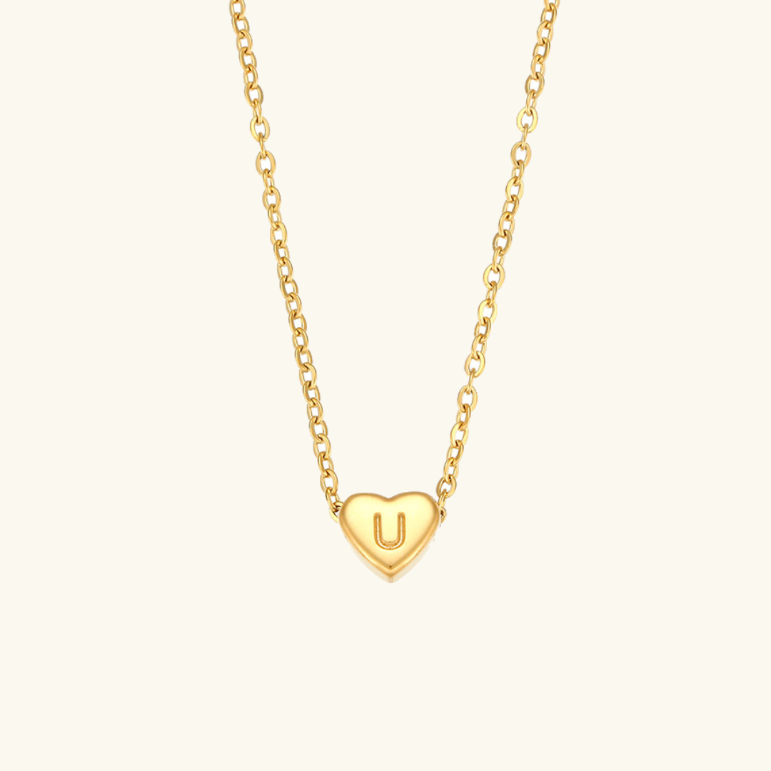 Initial Heart Gold Necklace