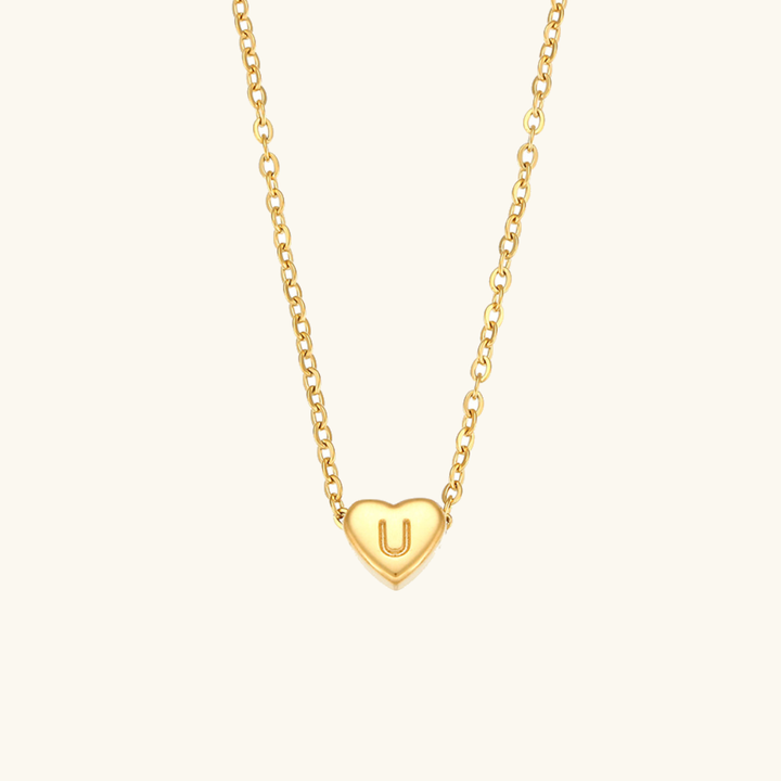 Initial Heart Gold Necklace