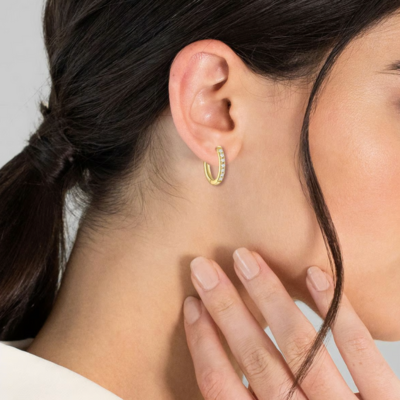 ISA Glamourøse Gulløredobber med Strålende Zirkonia