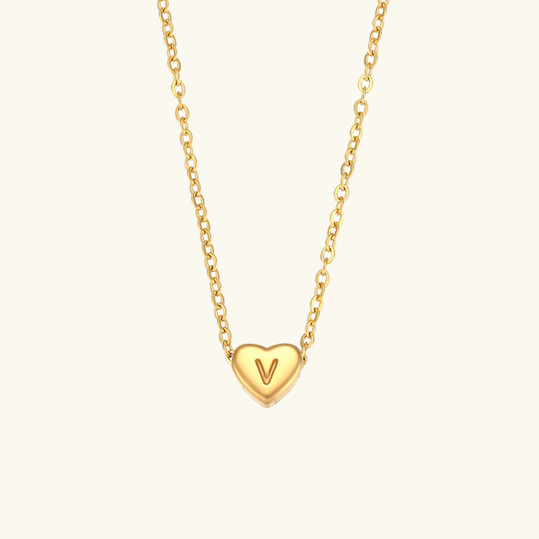 Initial Heart Gold Necklace