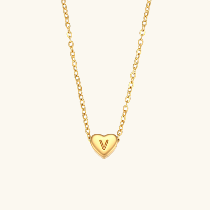 Initial Heart Gold Necklace