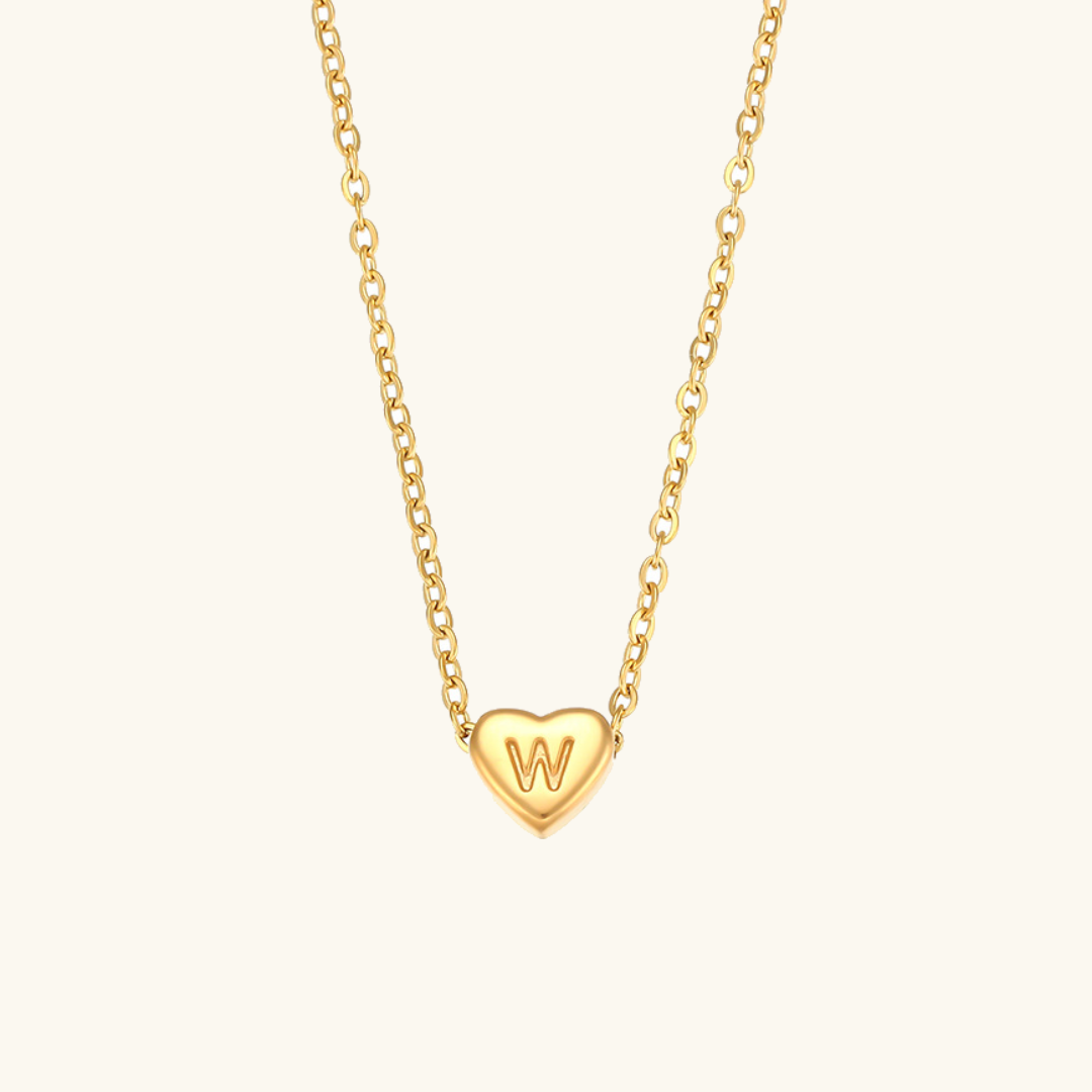 Initial Heart Gold Necklace