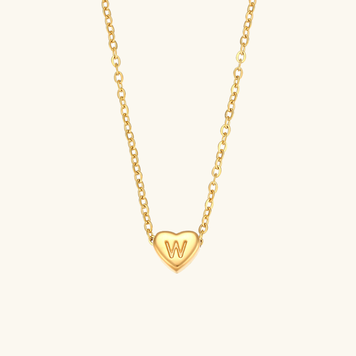 Initial Heart Gold Necklace