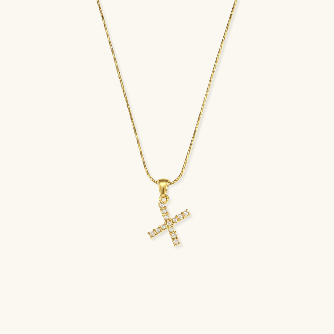 Augustine Initial Pearl Necklace
