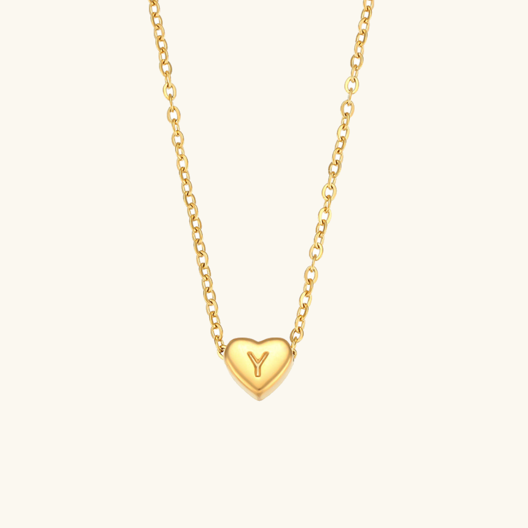 Initial Heart Gold Necklace