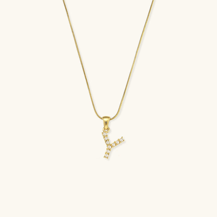 Augustine Initial Pearl Necklace