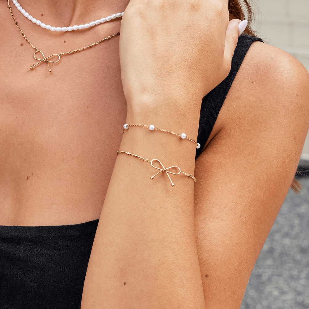 Anika Gull Bånd med Sløyfe