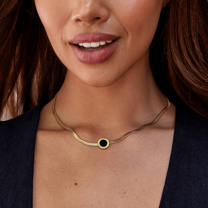 Black Azalea Pendant Necklace