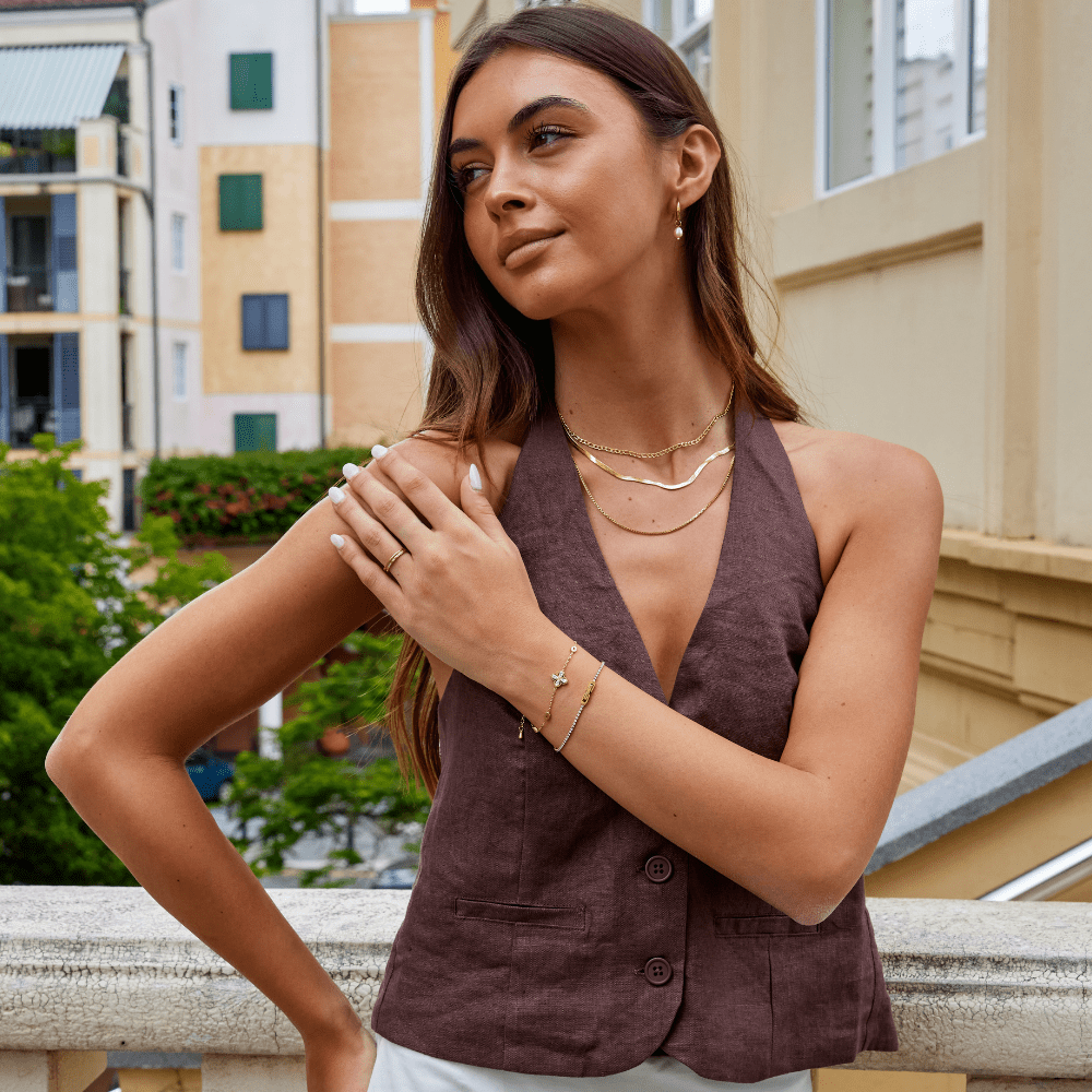 Krystallarmbånd med Firebladskløver