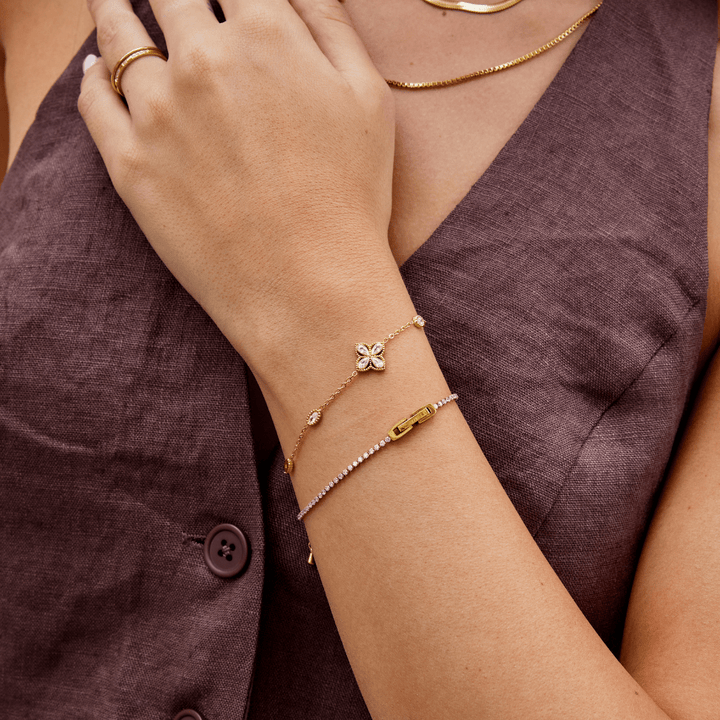 Krystallarmbånd med Firebladskløver