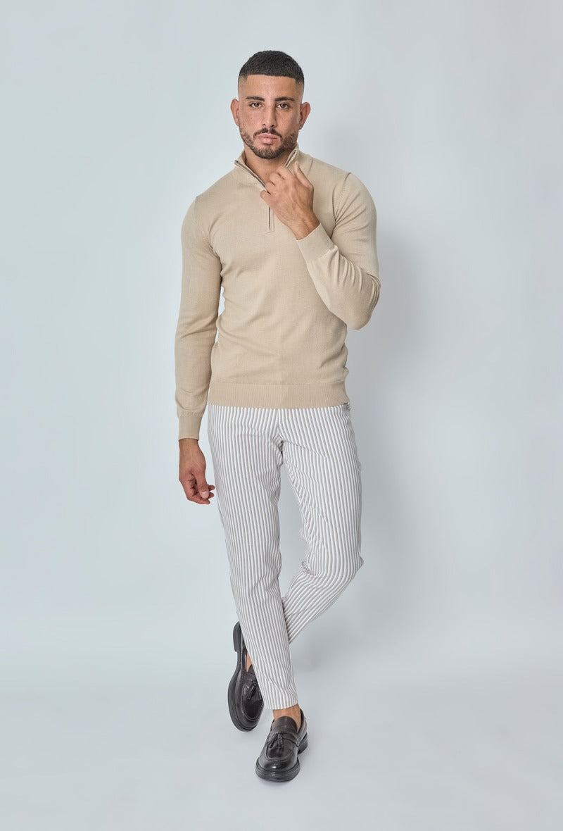 Beige Faro Half-Zip Sweater