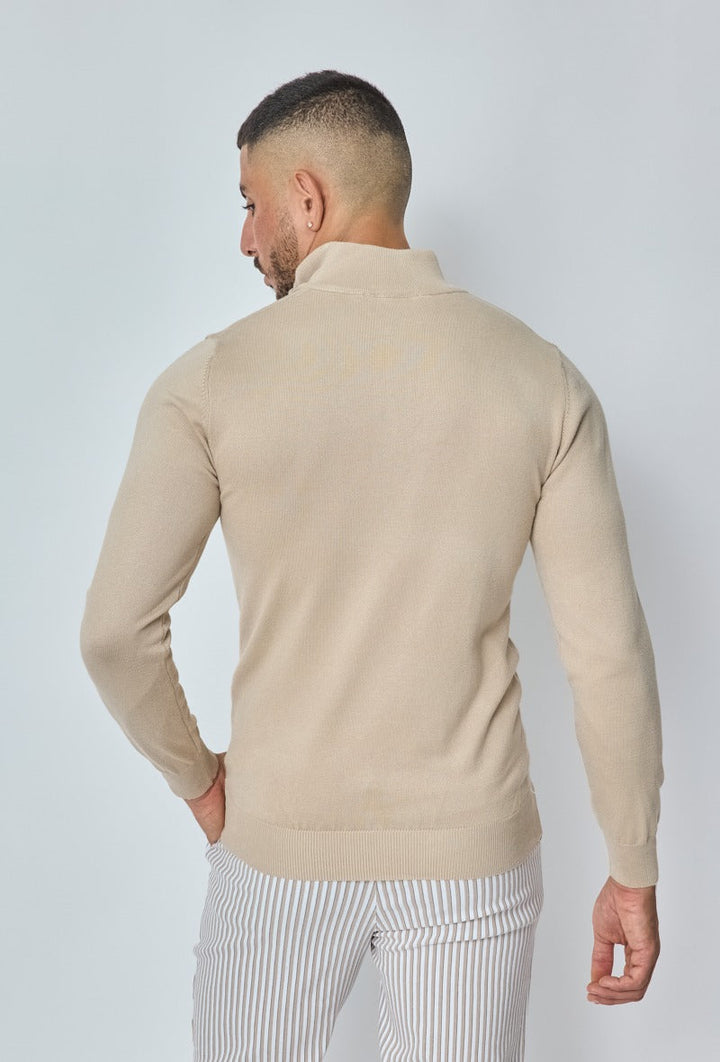 Beige Faro Half-Zip Sweater