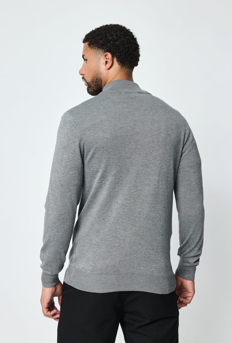 Grey Faro Full-Zip Sweater
