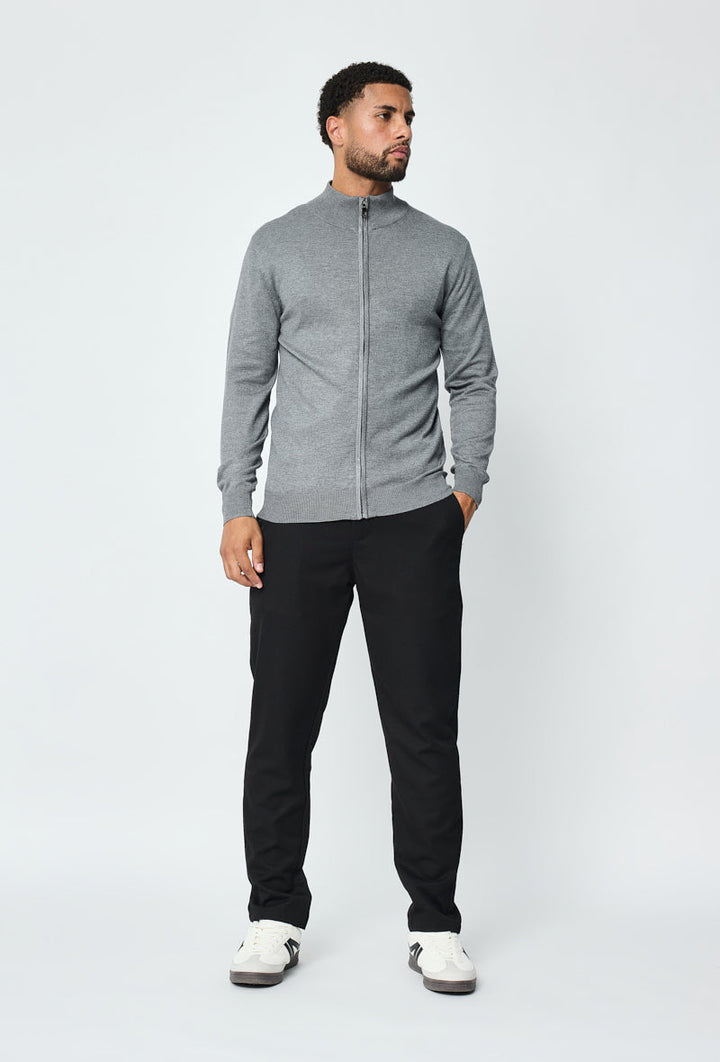Grey Faro Full-Zip Sweater