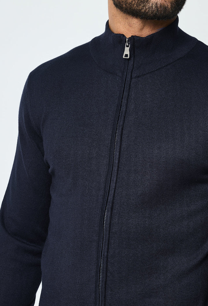 Faro Dark Blue Full Zip Sweater