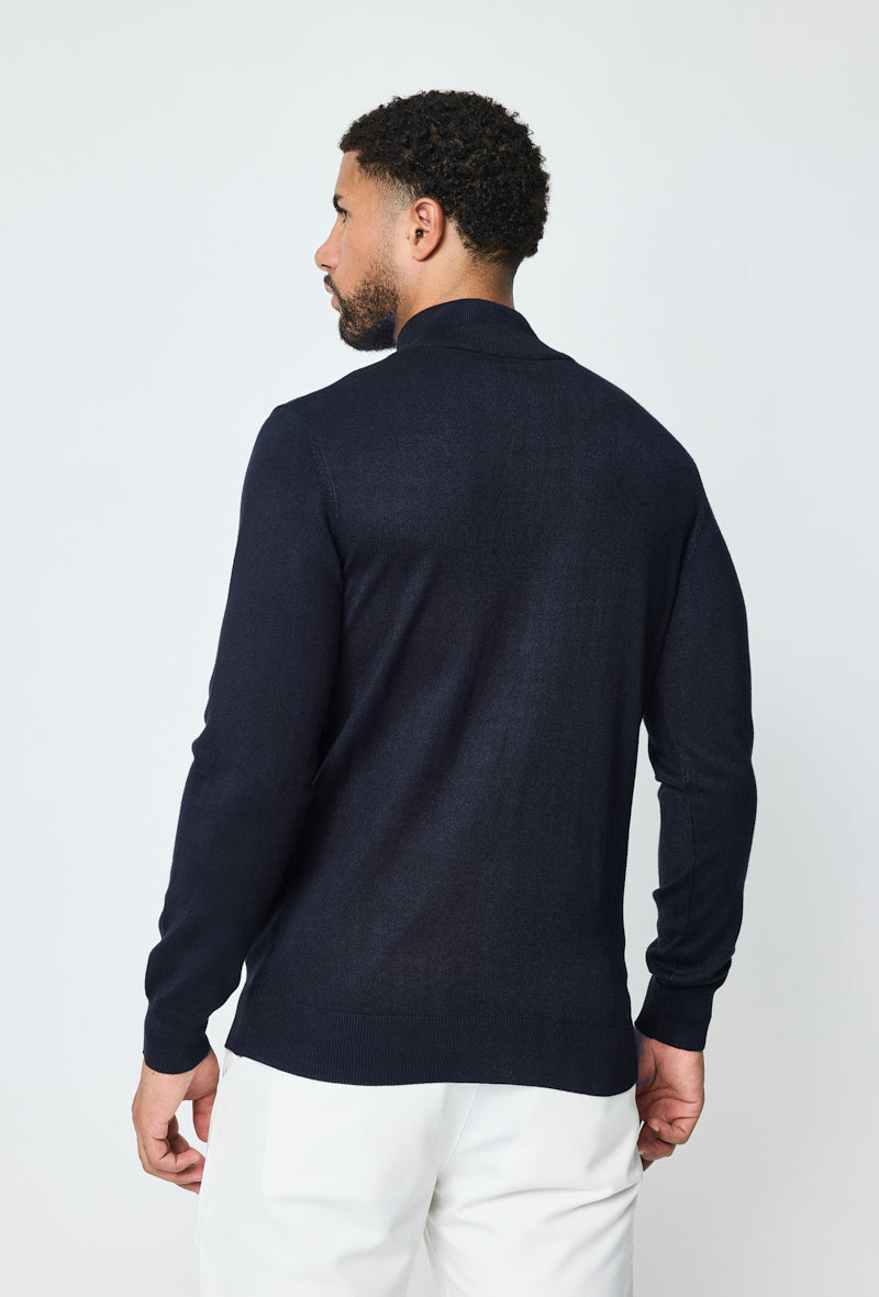 Faro Dark Blue Full Zip Sweater