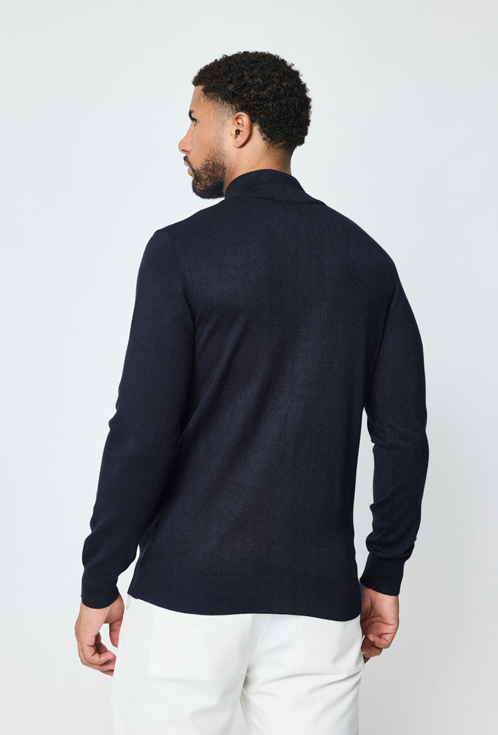 Faro Dark Blue Full Zip Sweater