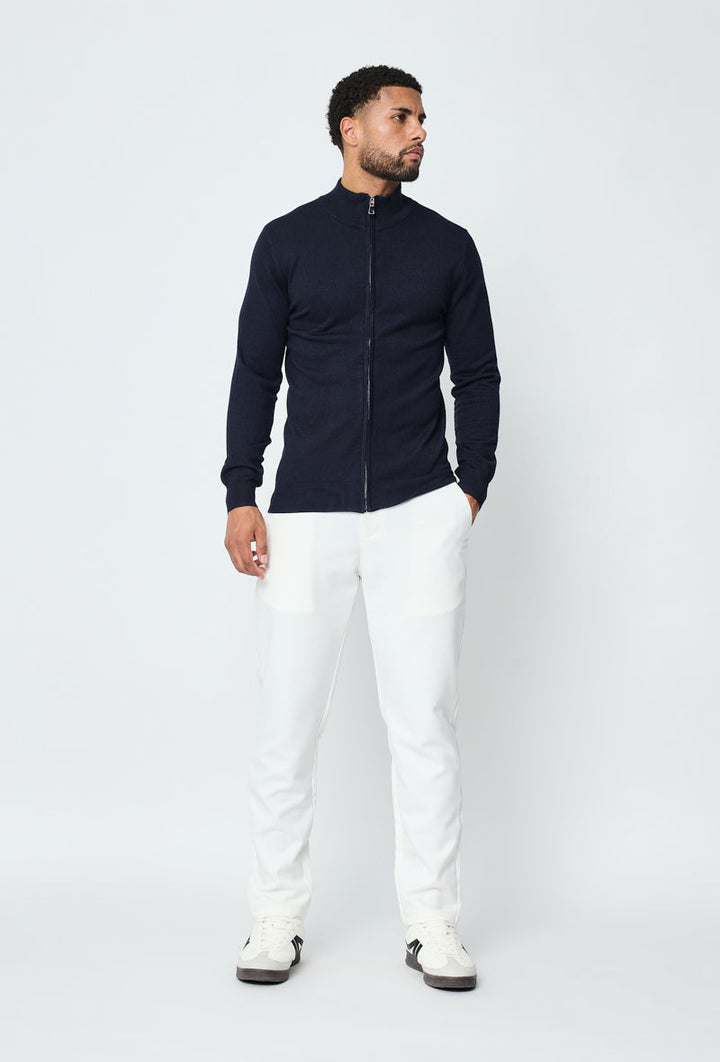 Faro Dark Blue Full Zip Sweater