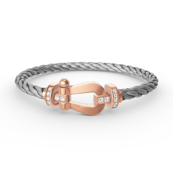 FORCE LARGE HESTESKO HALV DIAMANT ARMBAND I ROSÉGULL