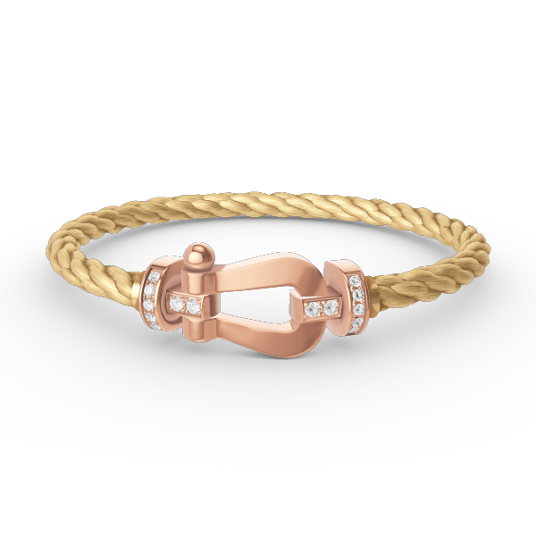 FORCE LARGE HESTESKO HALV DIAMANT ARMBAND I ROSÉGULL