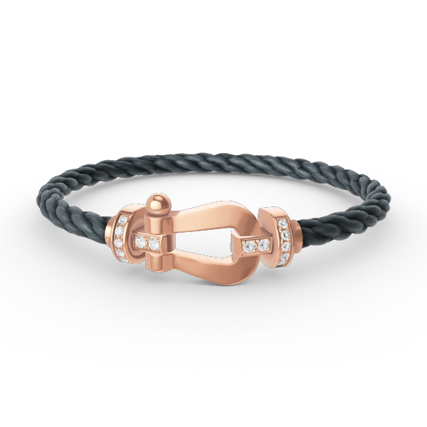 FORCE LARGE HESTESKO HALV DIAMANT ARMBAND I ROSÉGULL