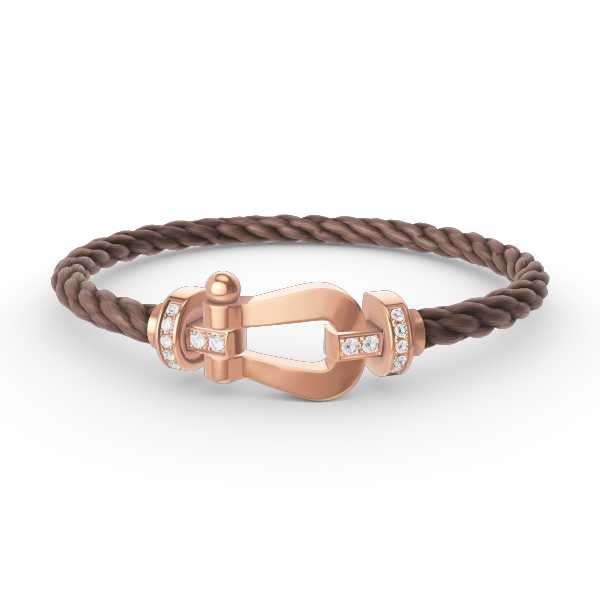 FORCE LARGE HESTESKO HALV DIAMANT ARMBAND I ROSÉGULL