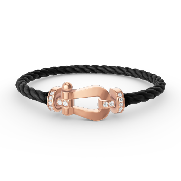 FORCE LARGE HESTESKO HALV DIAMANT ARMBAND I ROSÉGULL