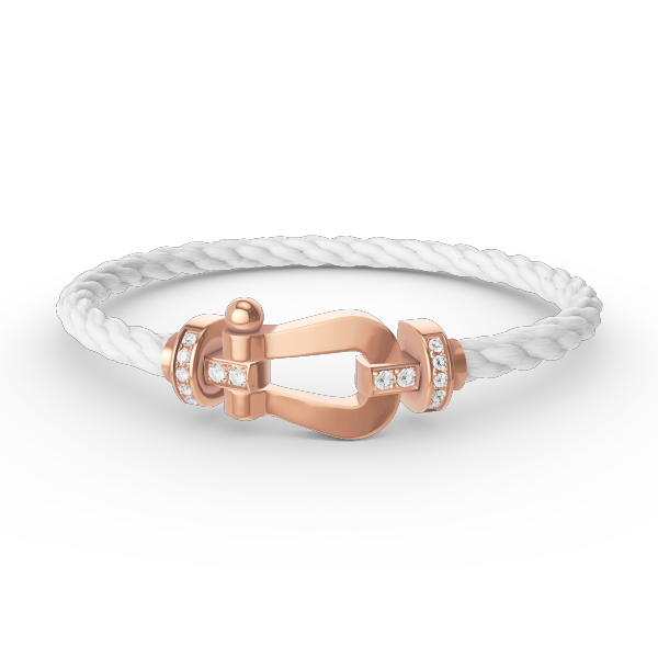 FORCE LARGE HESTESKO HALV DIAMANT ARMBAND I ROSÉGULL