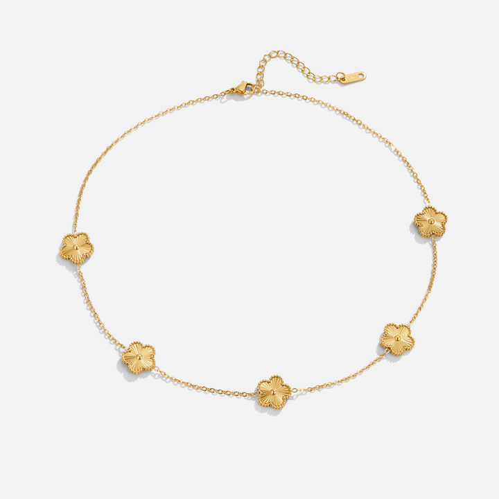 Golden Clover Cluster Necklace