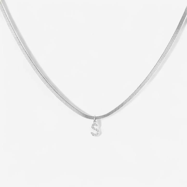 Herringbone Initial Necklace by Melly
