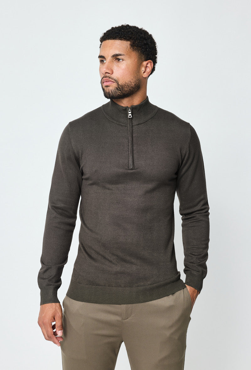 Green Faro Half-Zip Sweater