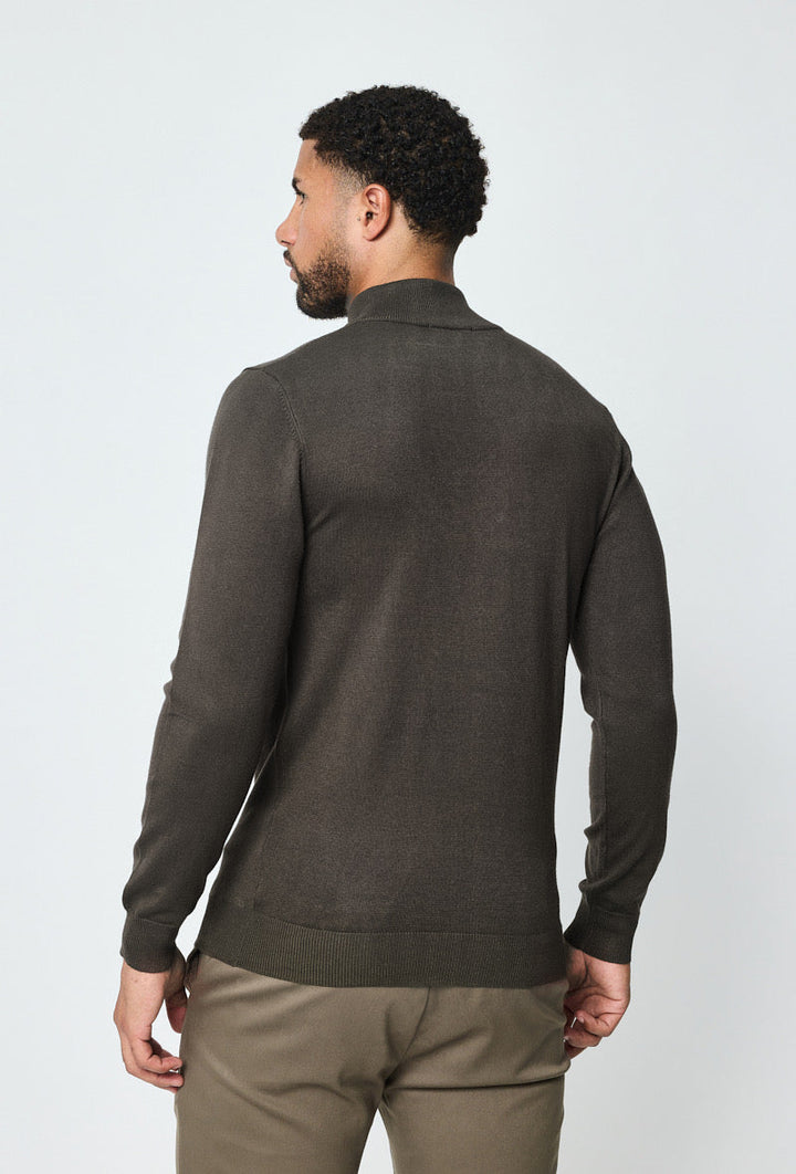 Green Faro Half-Zip Sweater