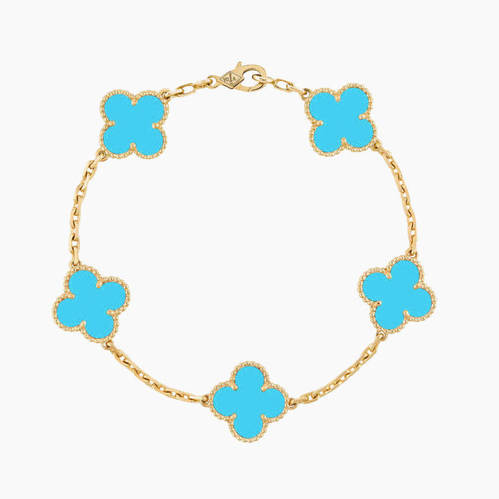 Clover 5 Motiv Turquoise Bracelet