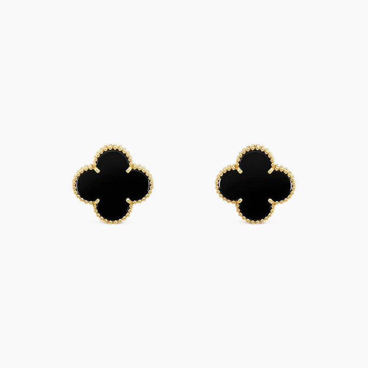 KLOVER MEDIUM ONYX STUD EARRINGS - 1 MOTIF