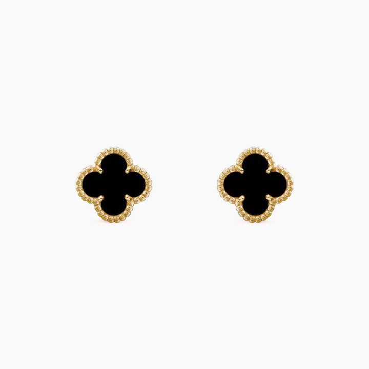 Clover Mini 9.5mm Black MOP Earrings