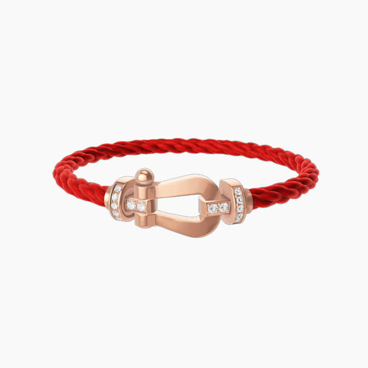 FORCE LARGE HESTESKO HALV DIAMANT ARMBAND I ROSÉGULL