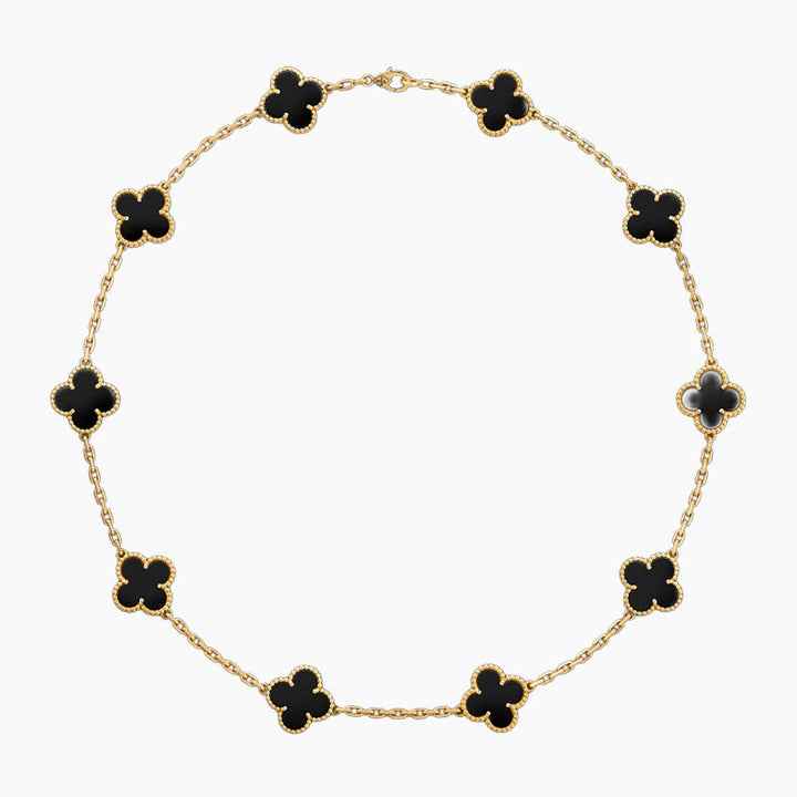 CLOVERS 10-MOTIVER ONYX NECKLACE