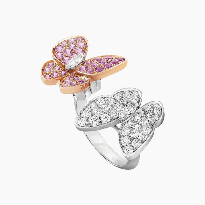 Double Butterfly Diamond Ring
